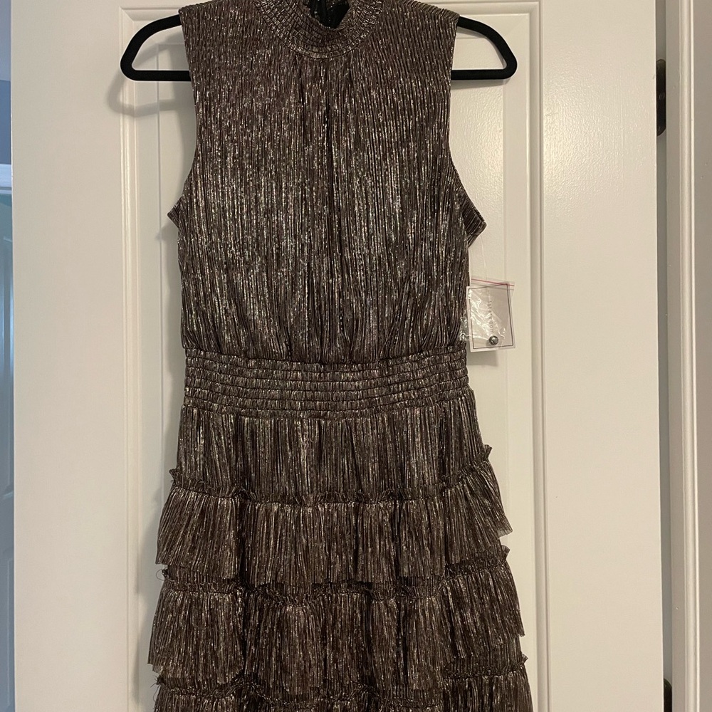 Elegant Metallic Sleeveless Dress